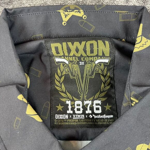 Dixxon Flannel Co 1876 Western Button Up Short Sleeve Black Men's 3XL NWT - Picture 4 of 9